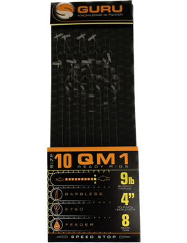 Kabliukai su pavadėliais Guru QM1 Speed Stop Ready Rigs 4'' 10Nr 0.22mm