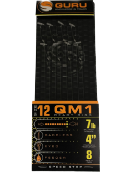 Kabliukai su pavadėliais Guru QM1 Speed Stop Ready Rigs 4'' 12Nr 0.19mm