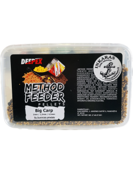 Peletės Deepex Method Feeder 2-2.3-4.5mm 400g - Big Carp su žuviniais priedais